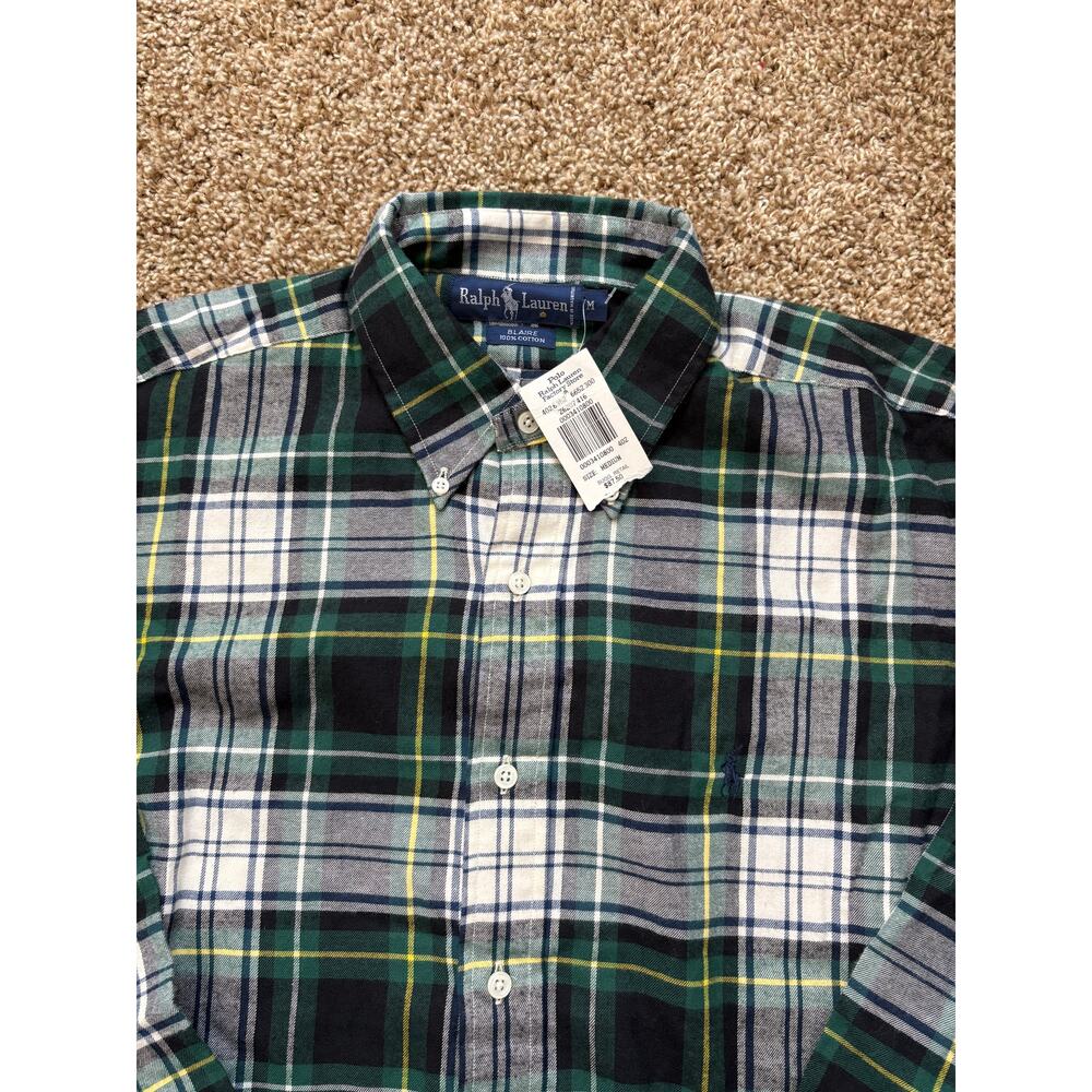 NWT Ralph Lauren Blaire Plaid Button Down Shirt Preppy Mens Size Medium MSRP $87
